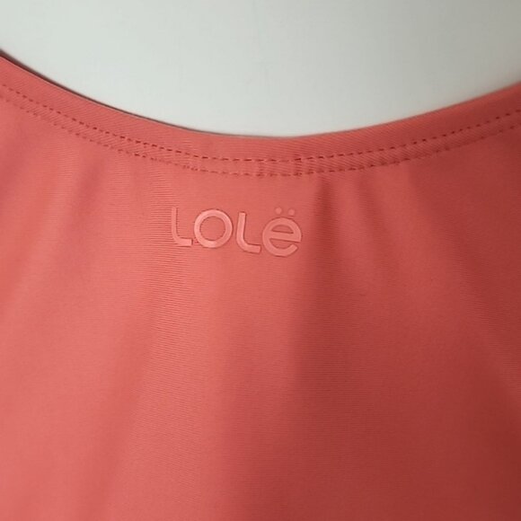 LOLE Women's One Piece Coral Pink Swimsuit Criss Cross Adjustable Straps Size 8 - Picture 4 of 12